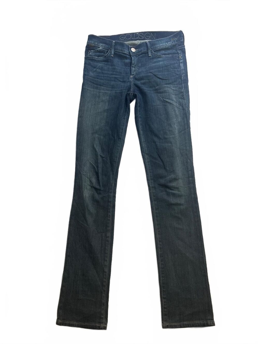 GOLDSIGN Blue Denim Jeans W1427-315 Stretch Slim Straight Made in USA Sz 29